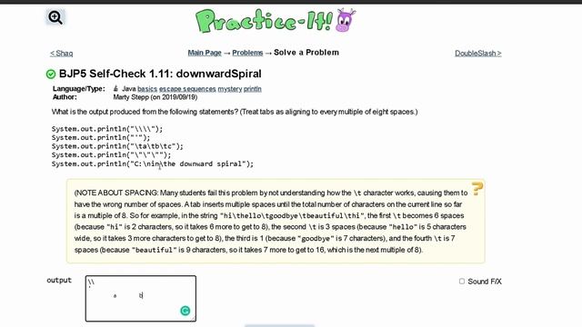 Java Practice-it Introduction to Java Programming | Self-Check1.11 downwardSpiral смотреть онлайн