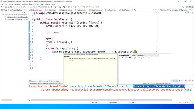 Java Tutorial for Beginners (9): Exceptions смотреть онлайн