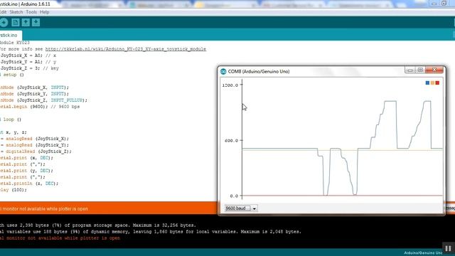 Arduino Uno Joy Stick sketch run смотреть онлайн