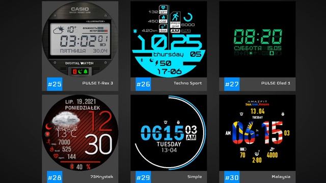 Top 50 Big Digit Watch Faces For the Amazfit T-Rex Pro смотреть онлайн