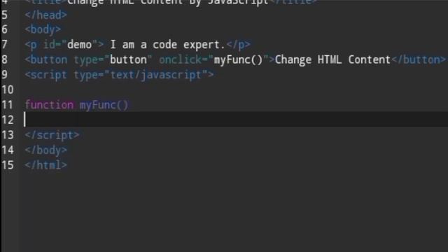 Change HTML Content By JavaScript смотреть онлайн