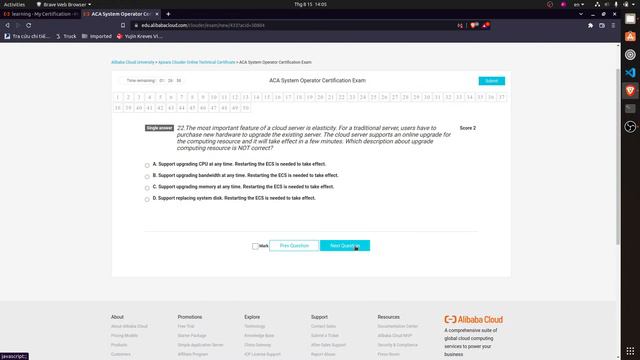 Alibaba Cloud - ACA System Operator Certification - Exam Question update 15th August 2022 смотреть онлайн