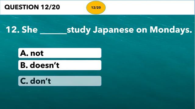 PRESENT SIMPLE TEST 1