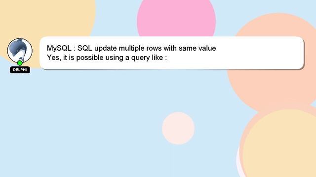 MySQL : SQL update multiple rows with same value смотреть онлайн