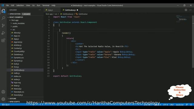 Get The Selected Radio Value ReactJS Class jsx Component смотреть онлайн