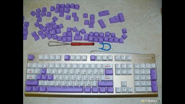 Сменные фиолетовые колпачки из РВТ пластика для механической клавиатуры. | #Обзор смотреть онлайн