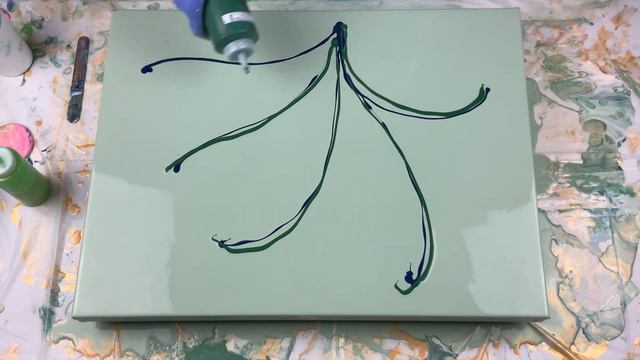 PEARL CELL process of FAILING but REFUSING to give up | Palms | Acrylic Pour Tutorial смотреть онлайн