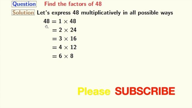 Factors Of 48 | Prime Factors Of 48 | Number Of Factors Of 48