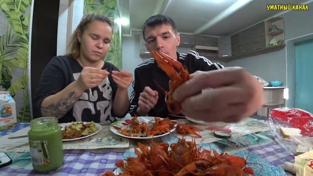 ГОТОВИМ РАКОВ / ЗАСОЛИЛ СВЕЖЕГО ДОМАШНЕГО САЛА / МУКБАНГ смотреть онлайн