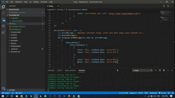Node JS Tutorial Bot Telegram #8 - Crypto Bot ( Inline and Reply Keyboard )