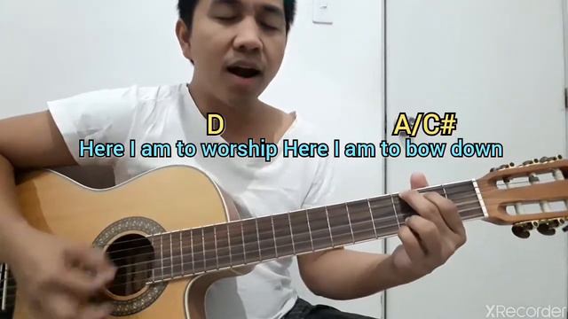 Here I am to Worship by Tim Hughes - cover w/ chords & lyrics смотреть онлайн