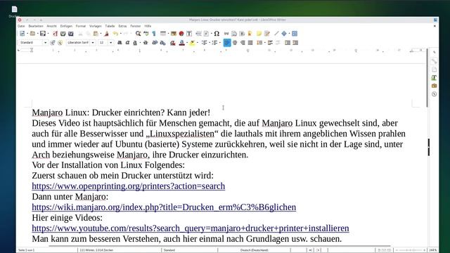 Manjaro Linux: Drucker einrichten? Kann jeder! смотреть онлайн