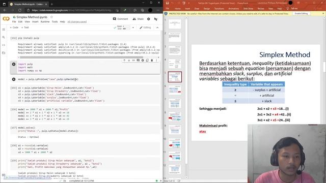 Simplex Method | Teknik Optimalisasi | Google Colab смотреть онлайн