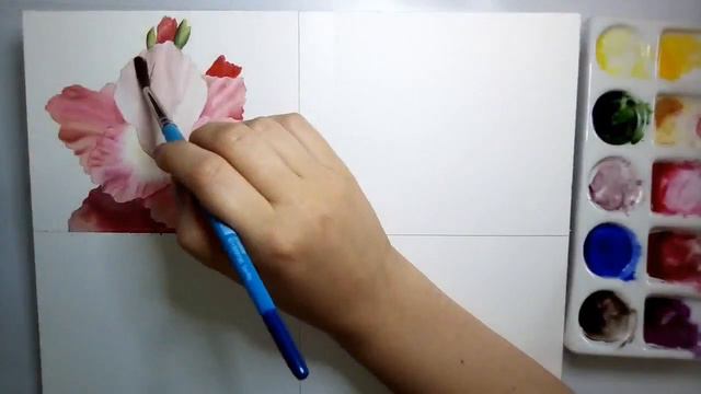 Gladiolus Flowers Watercolor Painting Part 1 of 4 смотреть онлайн