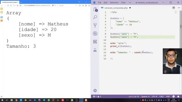 PHP - Aula 6 / Variáveis Compostas, Array Associativo - Parte 2 смотреть онлайн