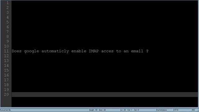 Does google mail automaticly enable IMAP access to an email ? смотреть онлайн