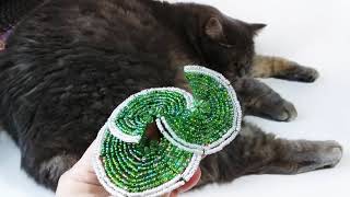 Бисероплетение Листики из бисера и бусин. Пошаговый МК. Мастер класс. смотреть онлайн