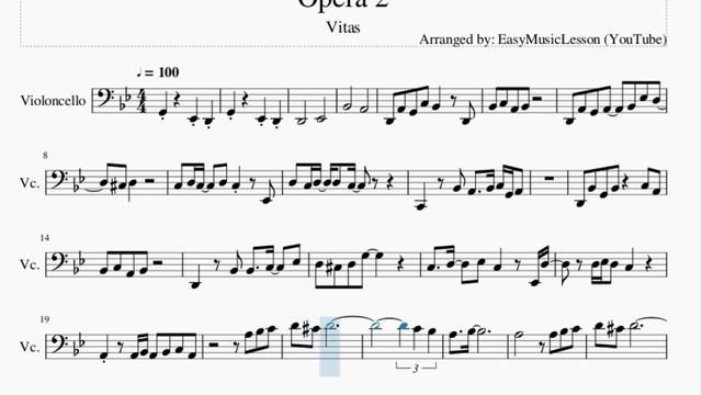 Cello Sheet Music: How To Play Opera 2 By Vitas