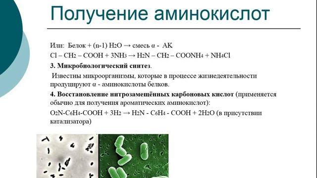 Урок химии X класс по теме "Аминокислоты: строение, номенклатура и измерения получение и свойства" смотреть онлайн