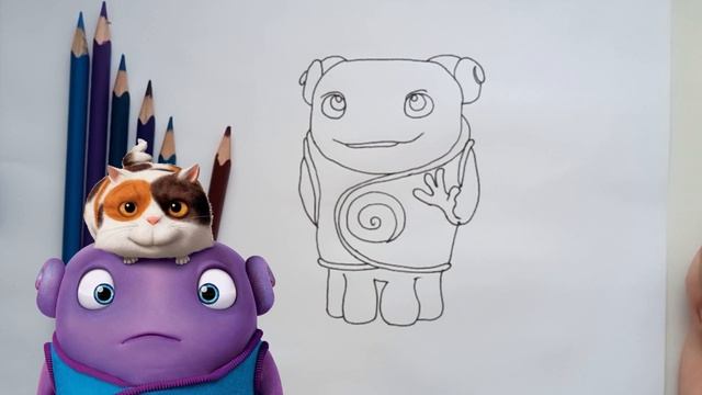 Рисуем фиолетового пришельца из мультфильма Дом. How to draw a purple alien from the cartoon HOME. смотреть онлайн