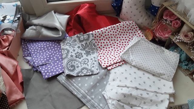 Хлопковые и атласные ткани набор 8подобраны по цветам для создания игрушек и декора. смотреть онлайн