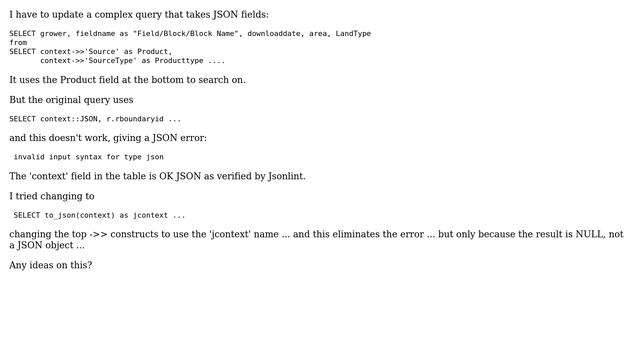 Postgresql 9.5 JSON problems смотреть онлайн
