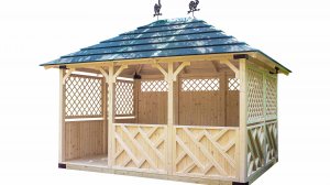 Беседка прямоугольная из дерева П-064 со всех сторон.