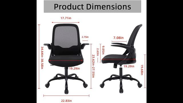 Sytas Office Chair Ergonomic Small Desk Chair Rolling Swivel Mesh Computer Task Chair...