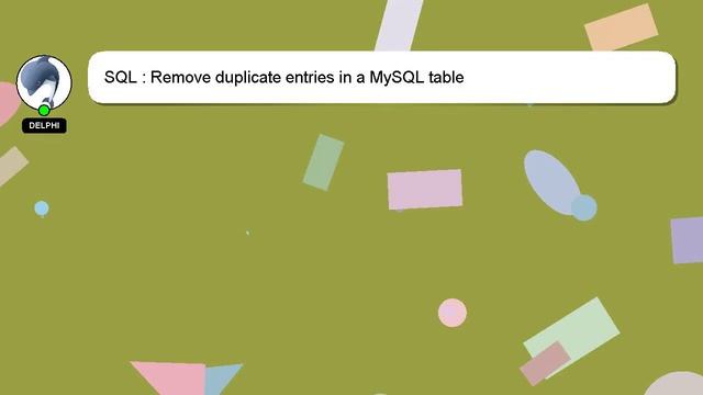 SQL : Remove duplicate entries in a MySQL table смотреть онлайн