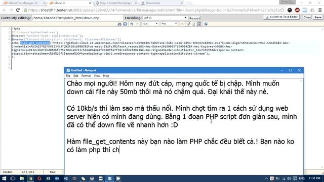Thủ thuật dùng PHP để download file khi mạng chậm смотреть онлайн