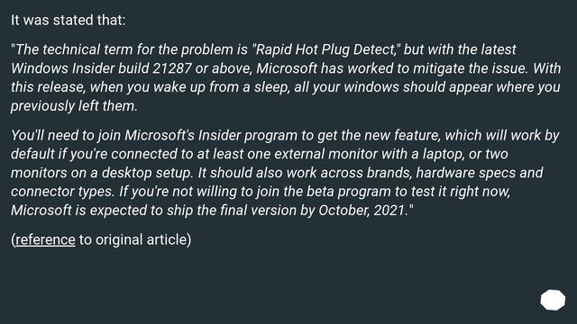 Windows on second monitor moves to primary monitor after sleep/lock смотреть онлайн