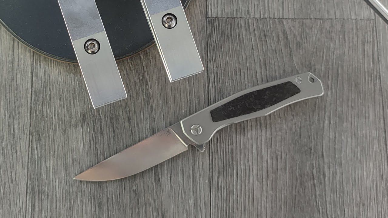 Заточка складного ножа модель N4 мастерской Андрея Бирюкова, сталь S125V. TSPROF K03 Pro смотреть онлайн