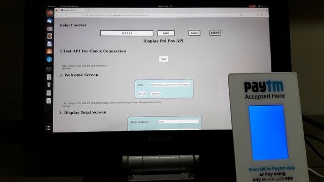 Linux - Web Browser Integration Paytm Dynamic QR Code Display - 3.5 inch USB Customer Facing Displa смотреть онлайн