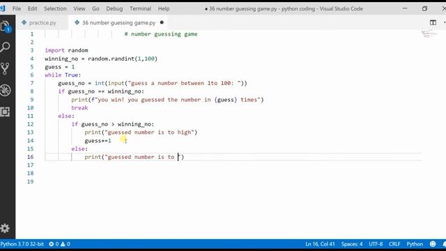 Python Tutorials : Number Guessing Game (In Hindi) смотреть онлайн