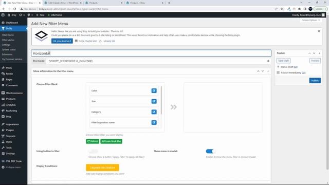 Dynamic interactive filter when working with Brizy and WooCommerce using a free plugin смотреть онлайн