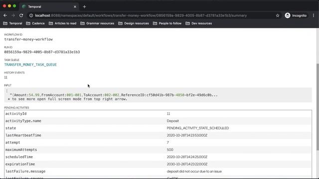 Temporal Web UI: View Activity error info смотреть онлайн