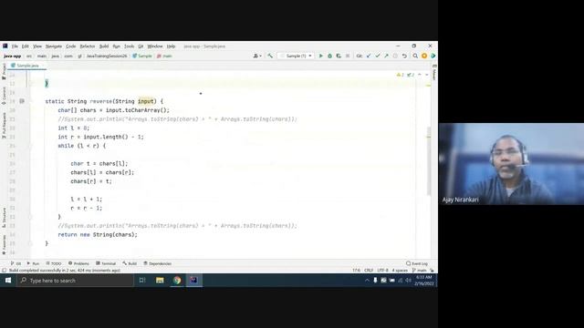 Java Training Session 26 - Check input string is palindrome or not, Reverse input string, смотреть онлайн