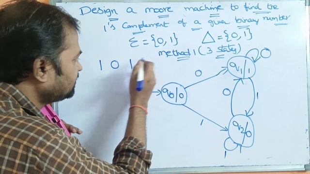 Design a Moore Machine to find 1's Complement of a given Binary number || Theory of Computation смотреть онлайн