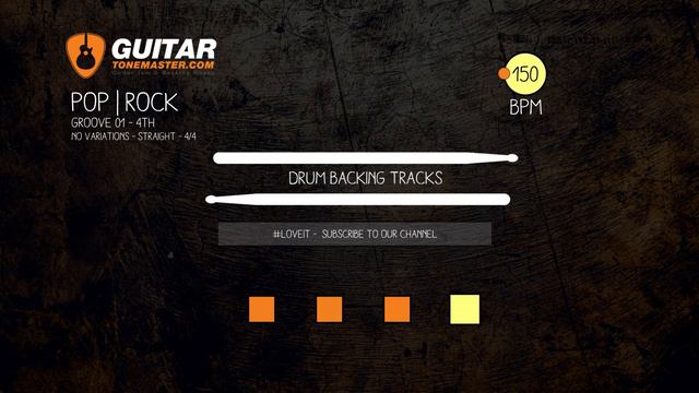 Pop Rock Drum Metronome Track - 150BPM