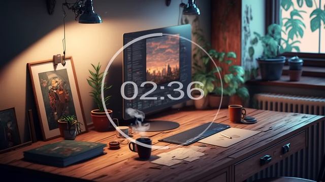 25/5 Pomodoro Timer ★︎ Cozy Room with Lofi Music for Relaxing, Studying and Working ★︎ 4 x 25 min смотреть онлайн