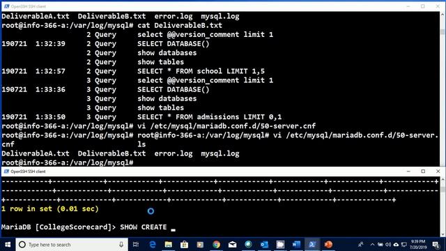 INFO 366 7 Logging MariaDB Practical смотреть онлайн