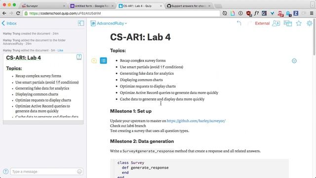 CS-AR1: Advanced Ruby Lab 4 - Building a survey site (cont.) - Charts - part 1 смотреть онлайн
