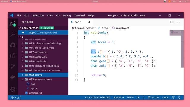 Язык Си. #087. Конверсии элементов массива. смотреть онлайн