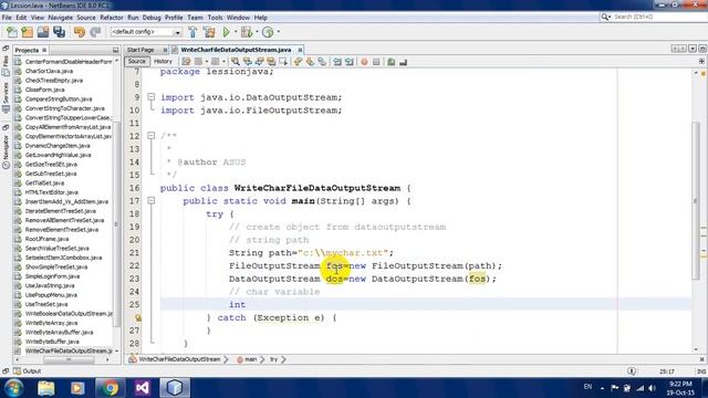 How to Write char to a file using DataOutputStream in Java Netbeans смотреть онлайн