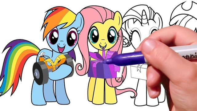 Coloring Pages MY LITTLE PONY - Gifts. How to color My Little Pony. Easy Drawing Tutorial Art. MLP смотреть онлайн