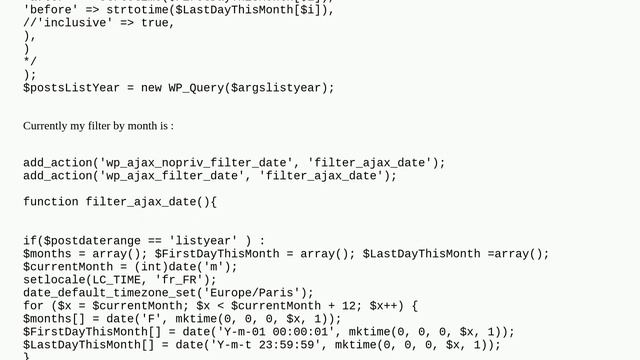 WP_Query filter Posts by timestamp event (range start and end) and by month (next 12 month) смотреть онлайн