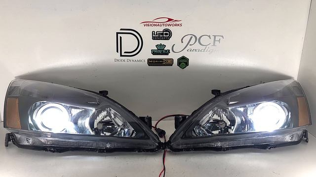 7th gen Honda Accord Retrofit Headlights - 2.5" Bi-LED on black housings, E55-R - VisionAutoworks смотреть онлайн