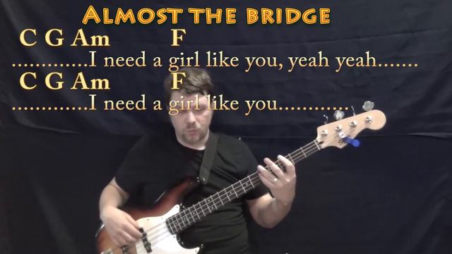 Girls Like You (Maroon 5) Bass Guitar Cover Lesson in C with Chords/Lyrics смотреть онлайн