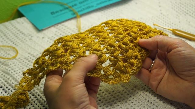 Очень КРАСИВЫЙ узор для шали "Горчица",вязание крючком,crochet shawl (Шаль № 146) смотреть онлайн