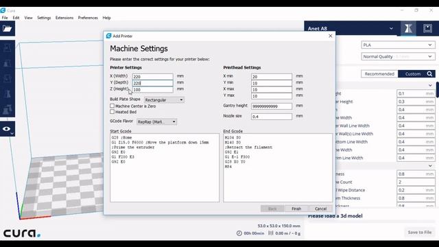 Cura 3D Printing Tutorial Episode 6 setting up print area смотреть онлайн